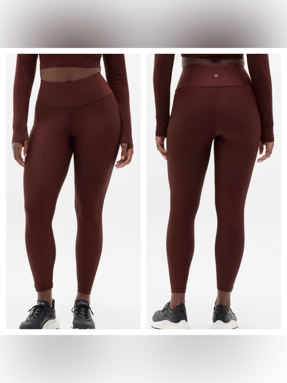 Athleta Interval Perforated High-Rise Compression Leggings Size Small Garnet